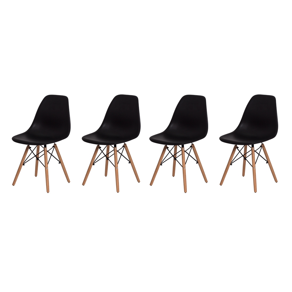 Conjunto 4 Cadeiras Eames Pp DSW Eiffel Escrivaninha Escritorio - Cores diversas - Home & Living