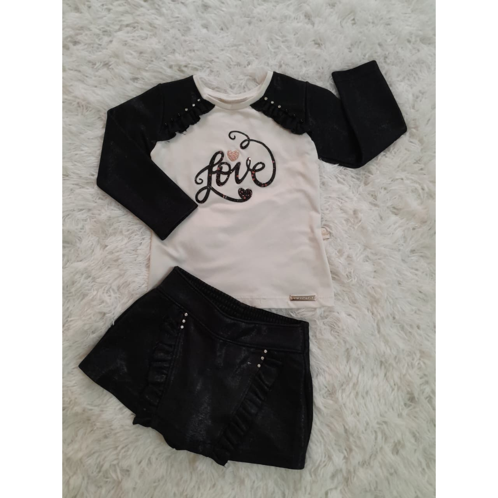 Desapego Conjunto Infantil Feminino Kiki Xodó - Tamanho 02 anos - Conjunto Bebê Menina