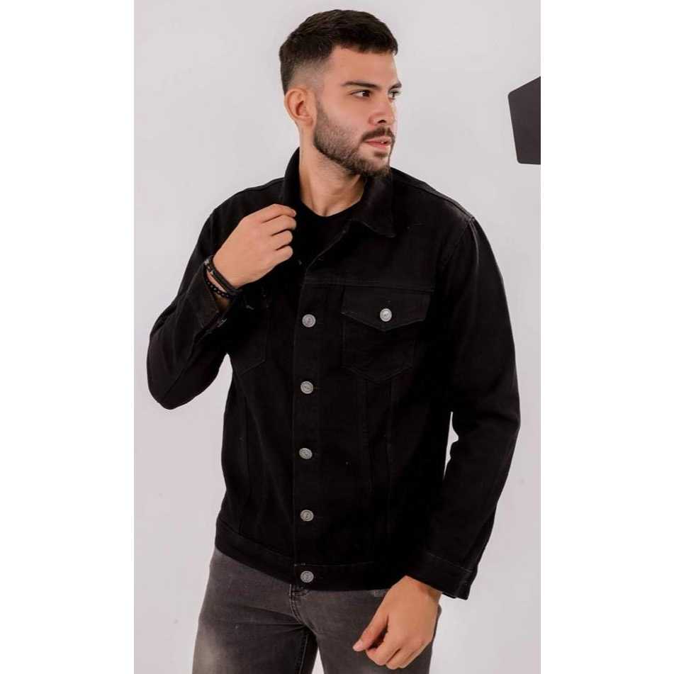 casaco Masculina Jeans preto jaqueta 100%  Way Premium.