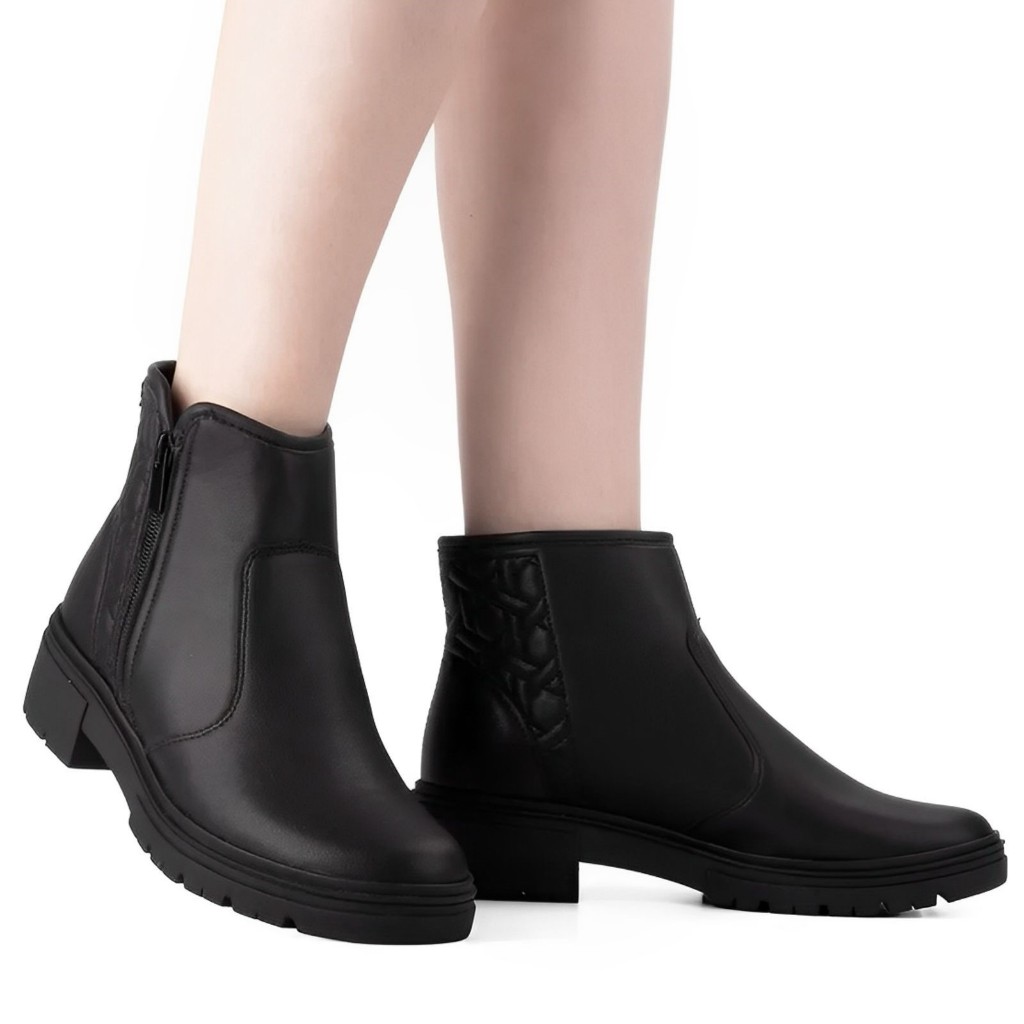 BOTA DAKOTA CANO CURTO COM ZÍPER SALTO TRATORADO