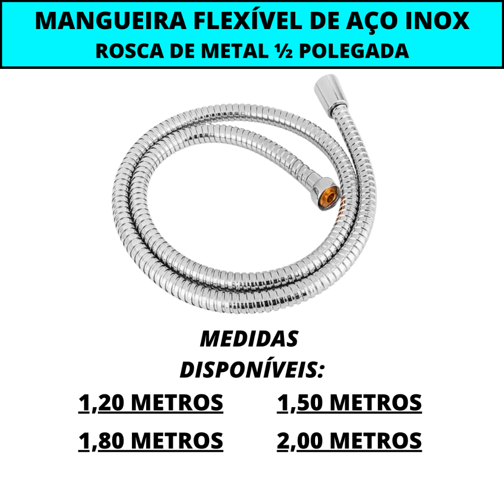 Engate Mangueira Flexível Aço Inox Cromada 1,50 Metros Para Ducha Higiênica Chuveiro Pet Shop em Oferta na Shopee