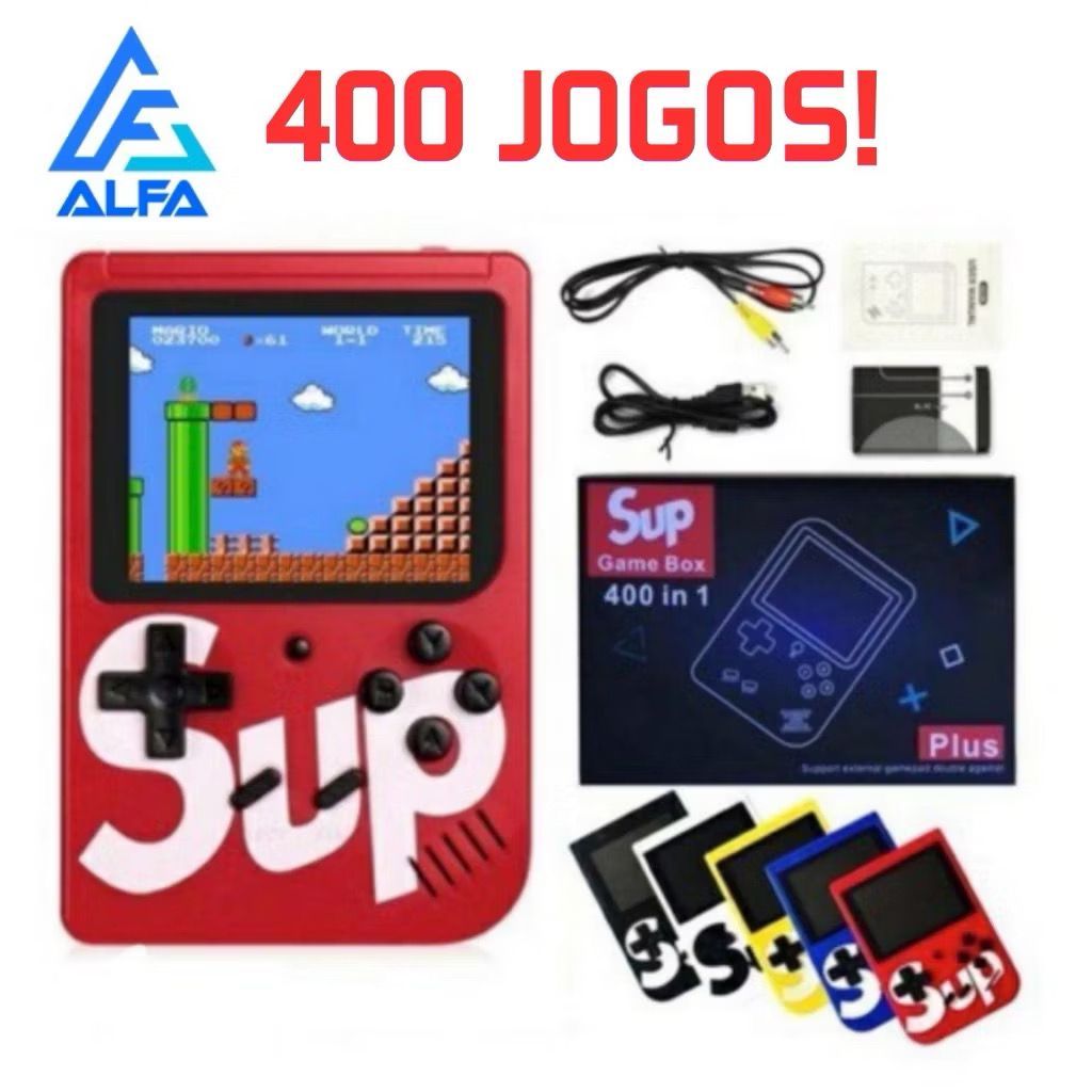 Console Clássico Portátil 400 Jogos em 1 – Diversão Retro na Palma da Mão - Envio Imediato
