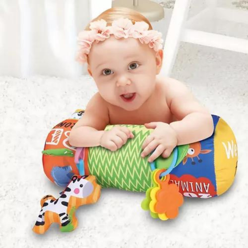 Almofadinha Bebê Rolinho Conforto Brinquedo Chocalho Zoop