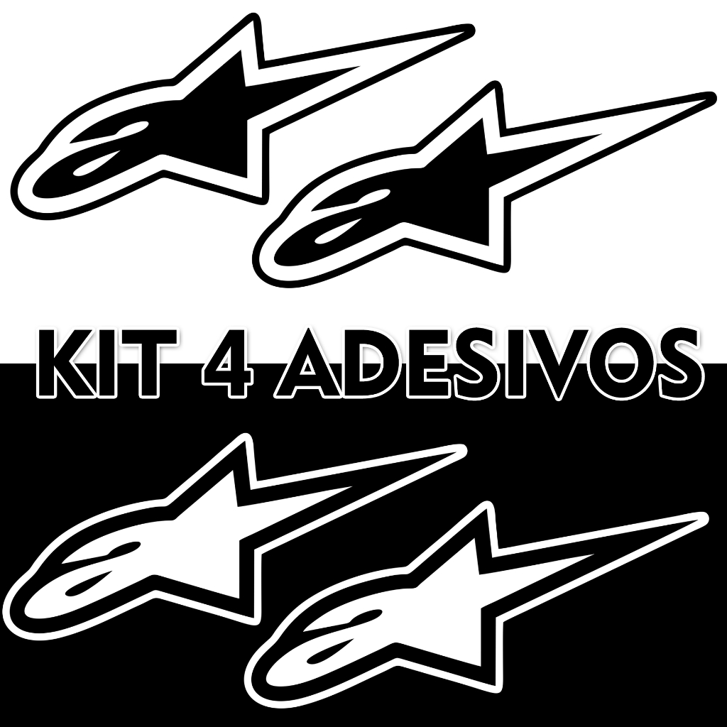 Kit 2 ou 4 Adesivos Alpinestars Moto Capacete Carro em Oferta na Shopee