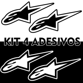 Kit 2 ou 4 Adesivos Alpinestars Moto Capacete Carro em Oferta na Shopee