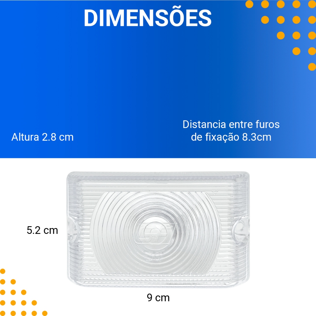 Lente Lanterna Lateral Caminhão Carreta Bau Jogo 2 Peças GF30 Cristal — imagem 2 de 2
