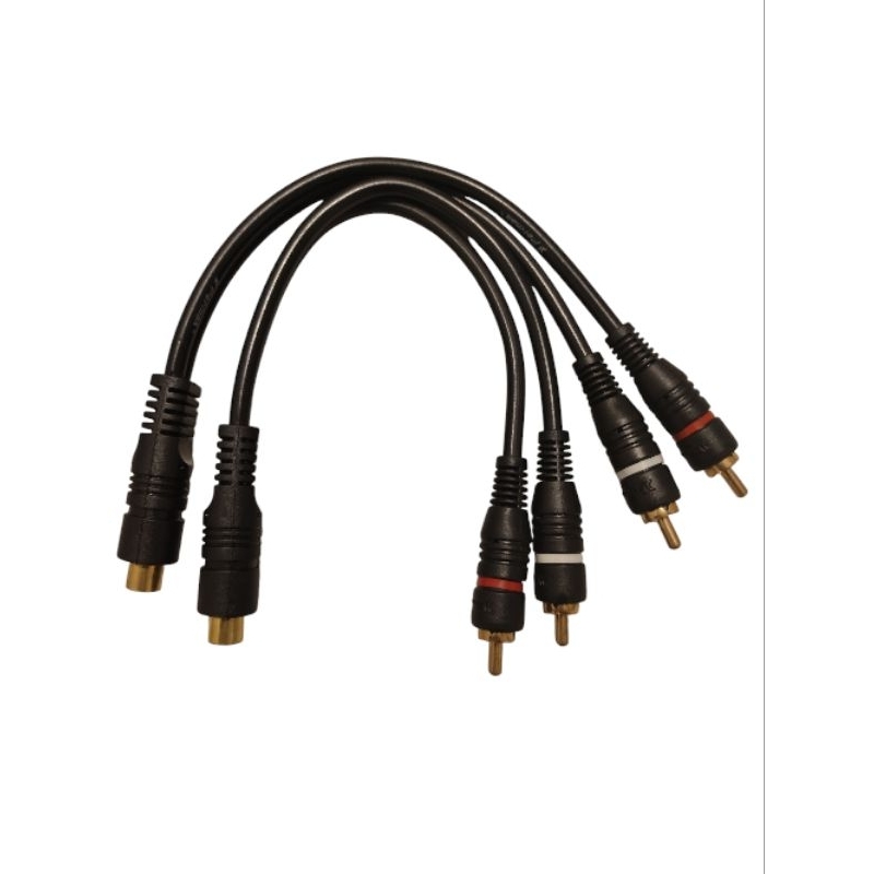 2 cabos RCA Y 2M1F 2 machos e fêmea som automotivo módulo amplificador potência semi blindado 2 cabos RCA Y 2M1F 2 machos e fêmea som automotivo módulo amplificador potência semi blindado