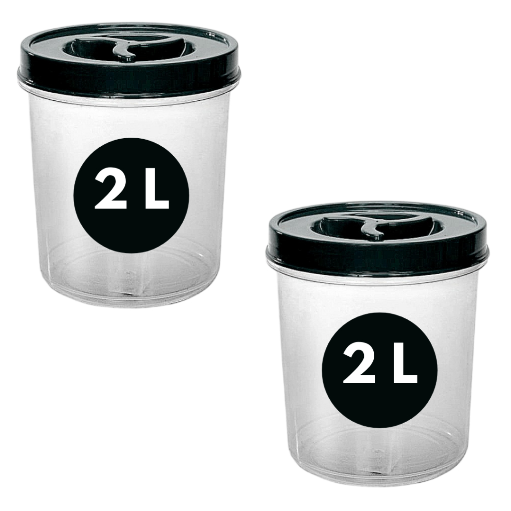 Kit 2 Pote Mantimento 2 Litros Tampa de Rosca Pote Transparente BPA FREE Café Cereais Artesanato em Oferta na Shopee