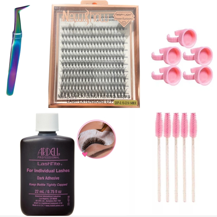 Kit Cílios Postiço Tufo Tufinho New Show Cilios em Casa Cola Salon ProArdell em Oferta na Shopee