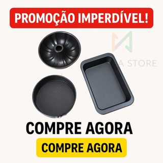 FORMAS ASSADEIRAS ANTIADERENTES , BOLO, PUDIM E FUNDO REMOVÍVEL em Oferta na Shopee