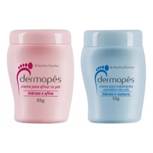 Kit Milagre dos Pés Com 2 Cremes Hidrata Afina e Hidrata Restaura 55g Cada Abelha Rainha