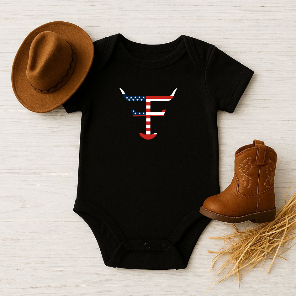 Body Bebe Logo Usa Cores doa Bandeira Texas Moda Country Manga Curta em Oferta na Shopee