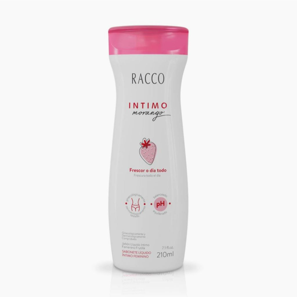 SABONET Intimo Racco Feminino Liquido 210ml Higiene Intima Tradicional Morango Proteção Feminina