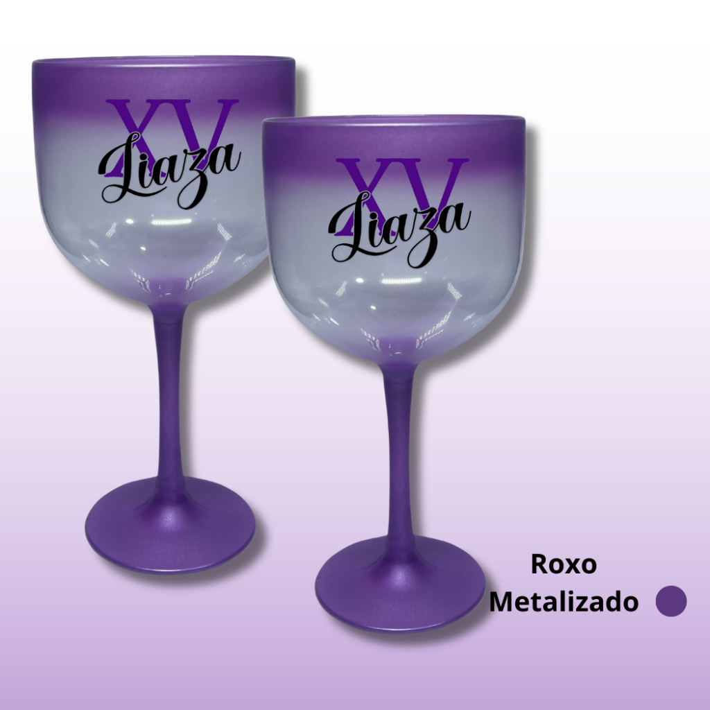 45 Taças Gin 450ml Pé e Borda pintadas Personalizada em 1 lado em Oferta na Shopee