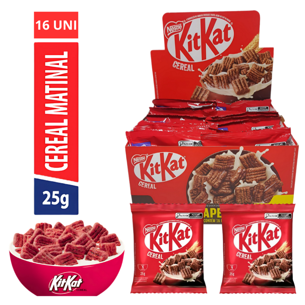 Cereal Matinal Nestle Kitkat Chocolate Caixa com 16 Saches em Oferta na Shopee