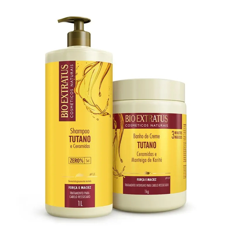 Kit Tutano (1L/Kg) Shampoo e Banho de Creme Bio Extratus - Tutano e Ceramidas Cabelos Ressecados