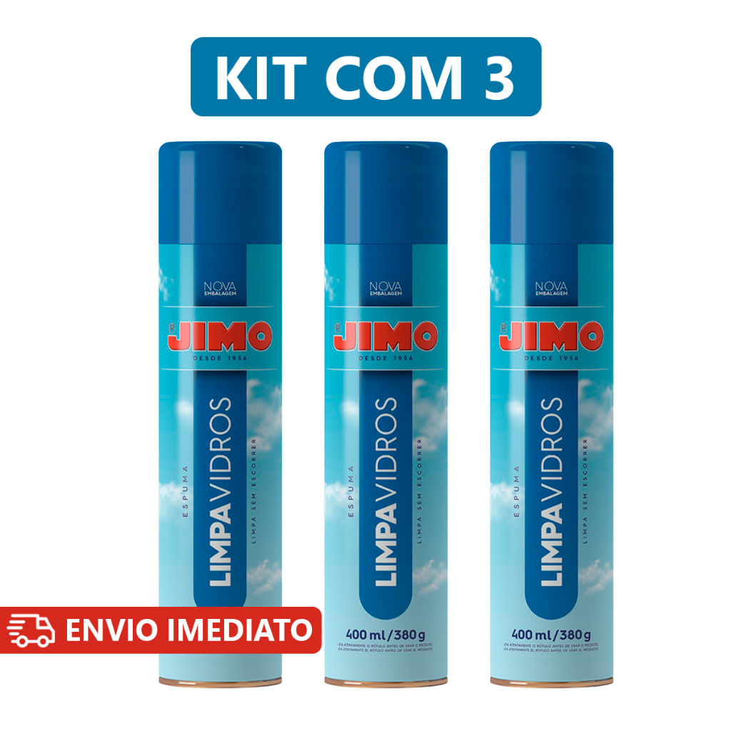 Kit C/3 Limpa Vidros Spray JIMO 400ml em Oferta na Shopee