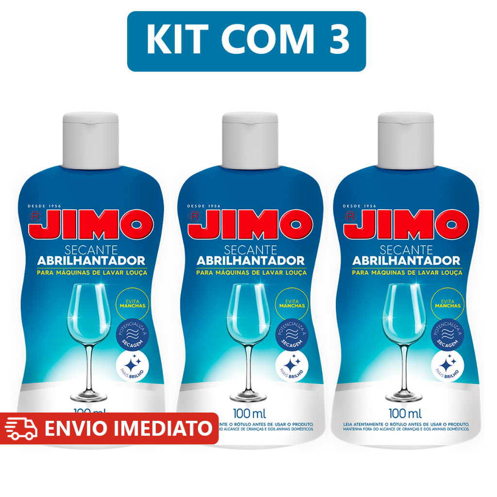 Kit C/3 Secante Abrilhantador para Lava Louças 100ml Jimo em Oferta na Shopee