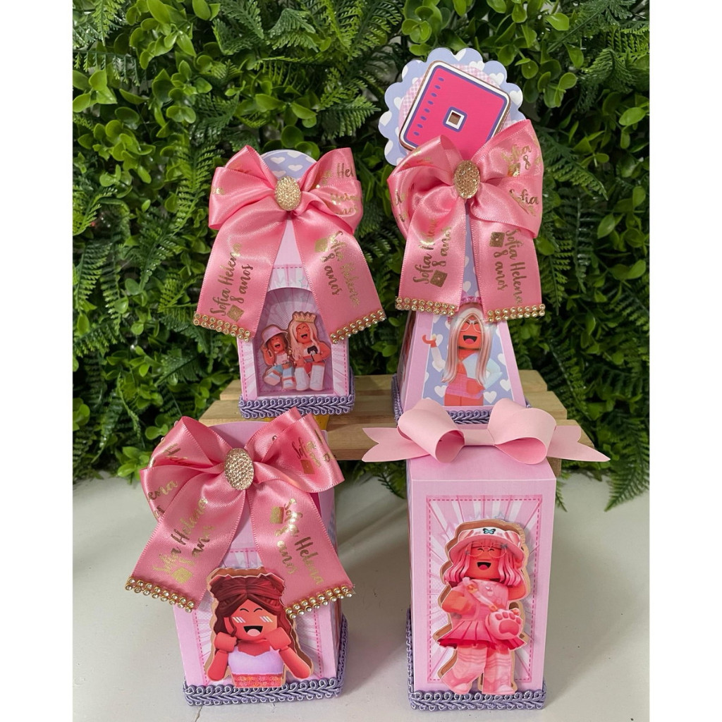 Kit Festa Personalizado Roblox Menina Luxo I Personalizados para festa I Lembrancinhas Personalizadas I Caixinhas