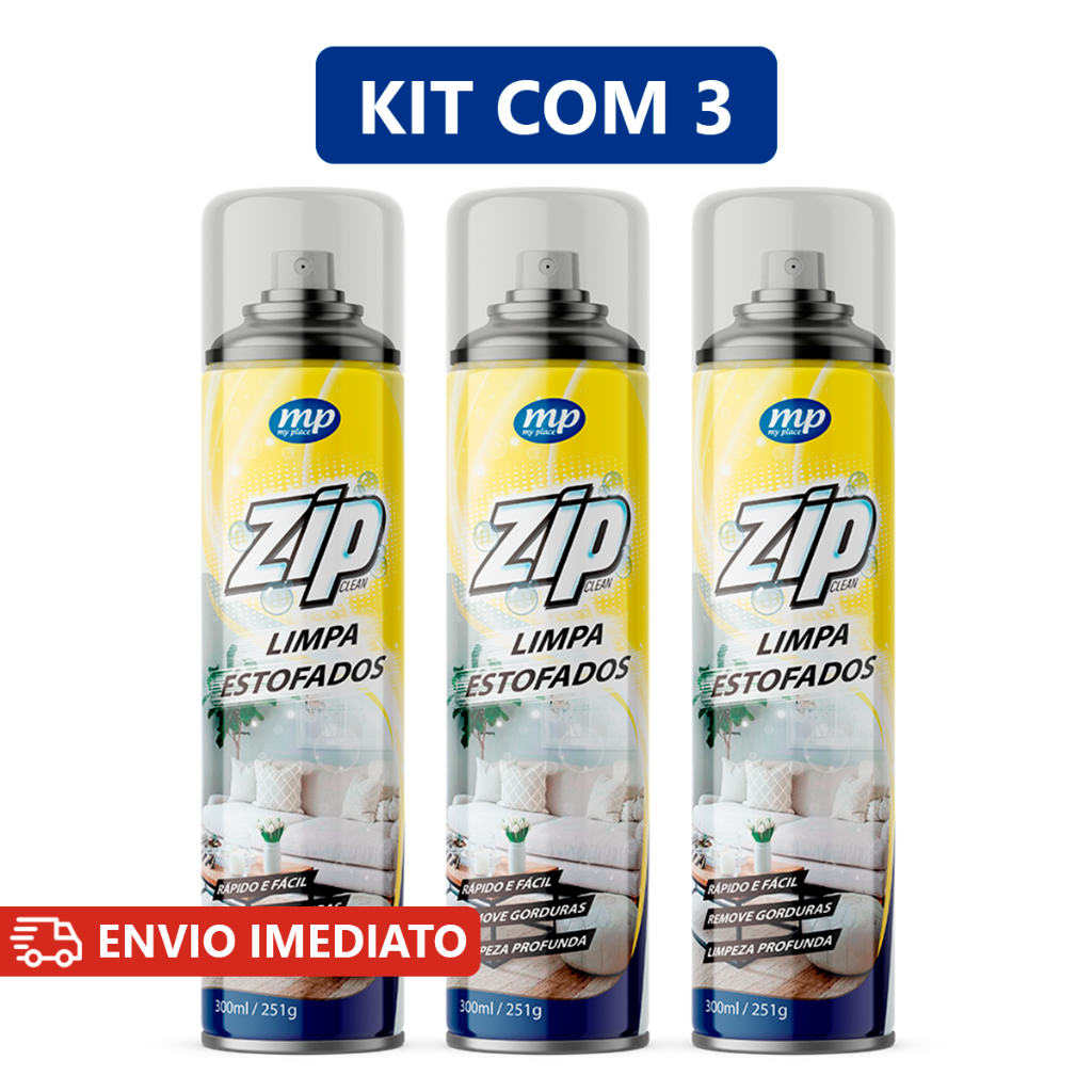 Kit C/3 Limpa Estofados Spray Zip 300ml My Place Carro e Sofá em Oferta na Shopee