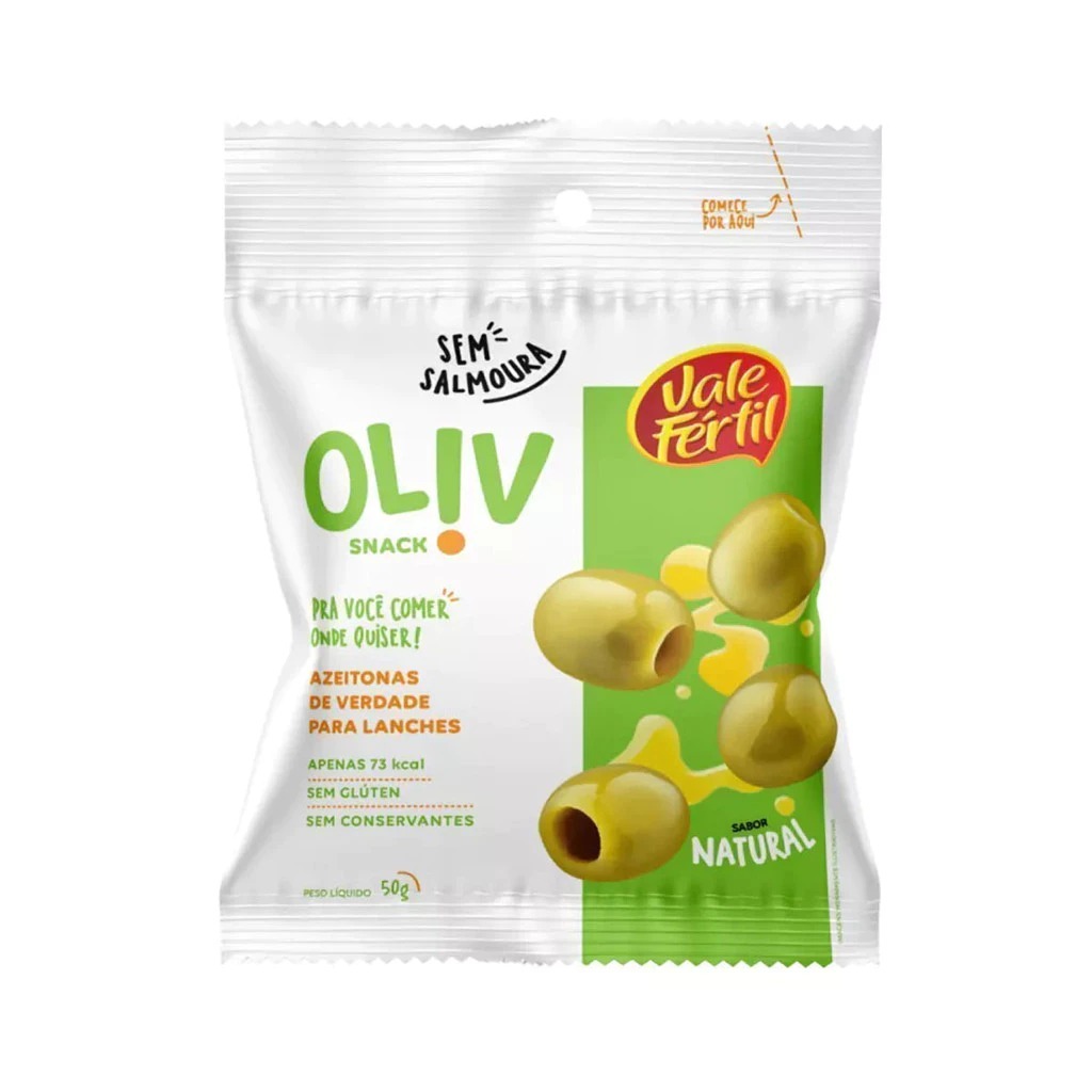 Snack Azeitona Sem Caroço Natural 50g Vale Fértil