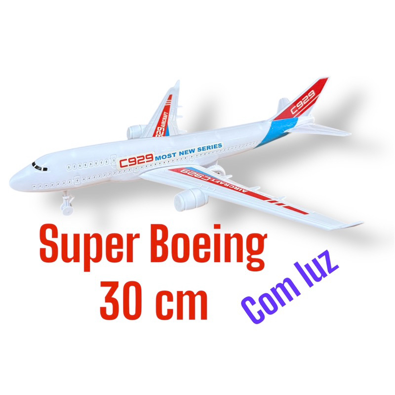 Avião de Brinquedo Super Boeing C929 – 30cm com Luz!