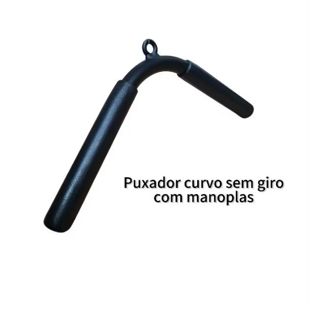 Puxador curvo 40 cm sem giro com manoplas PVC academia