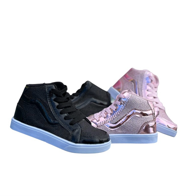 Kit 2 Pares de Botinha Infantil Menina Feminino Coturno Cano Baixo Super Macia Bota Juvenil Brilhante Escolar Dia A Dia