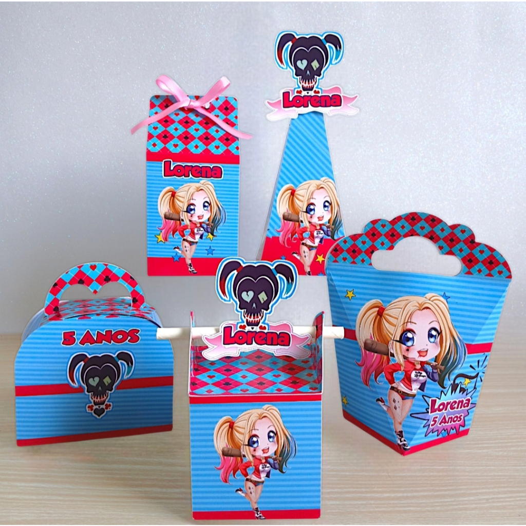 PEGUE E MONTE -KIT FESTA ARLEQUINA- CAIXINHAS PERSONALIZADAS-LEMBRANCINHA PARA FESTA-