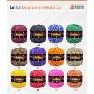 Barbante Diamante Multicor 100% 226m Algodão tipo barroco. em Oferta na Shopee