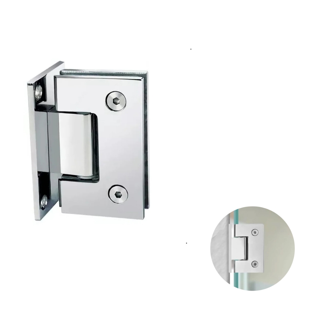 Dobradiça Aço Inox Central Parede 90 Graus Vidro em Oferta na Shopee