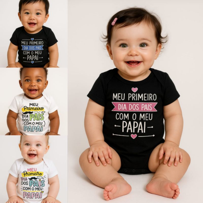 Body Personagem Frases Bebê Dia dos Pais