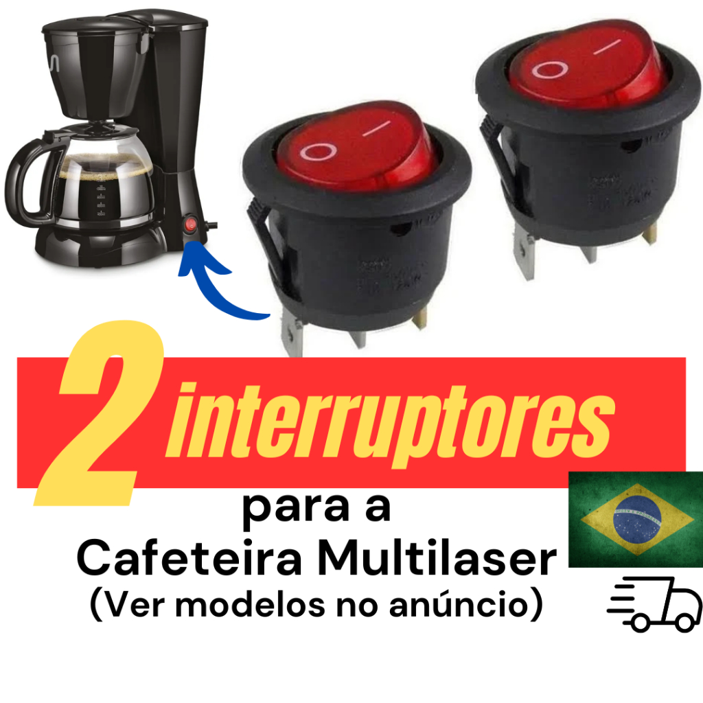 Iinterruptor Botão redondo para Cafeteira Multilaser (02 botões) Ver modelos no anúncio