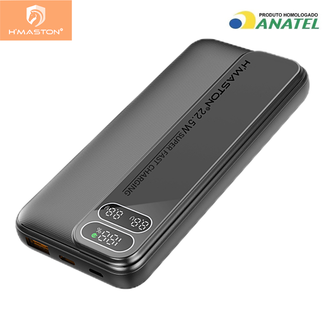 H'maston YD51 Power Bank 10000mAh mah turbo 22.5W Carregador Portátil Com Indicador De Bateria - Mobile & Gadgets