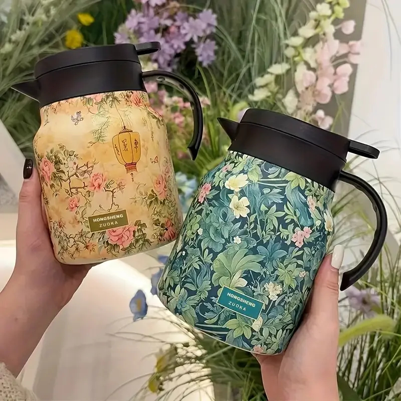 Chaleira térmica de chá de aço inoxidável-Formato Redondo para Casa e Escritório em Oferta na Shopee