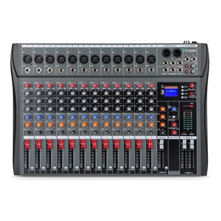 VEDO Misturador Mini Mixer De Áudio Portátil 12/8/7 Canais Mixer de placa de som com Bluetooth USB Música Podcast