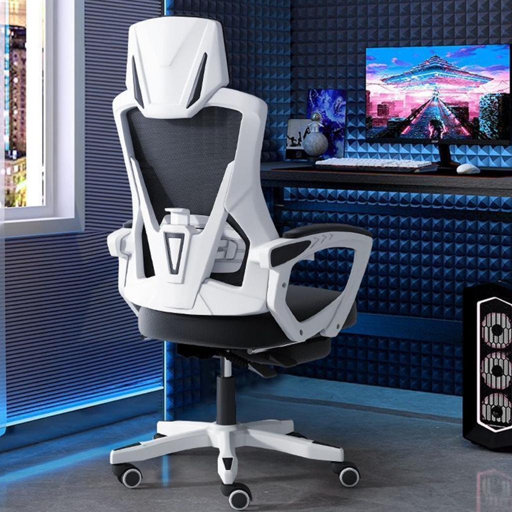 Imagem Cadeira Escritório Gamer Reclinável Giratória Ergonômica Tela Mesh Com Apoio Para Pés Confortável