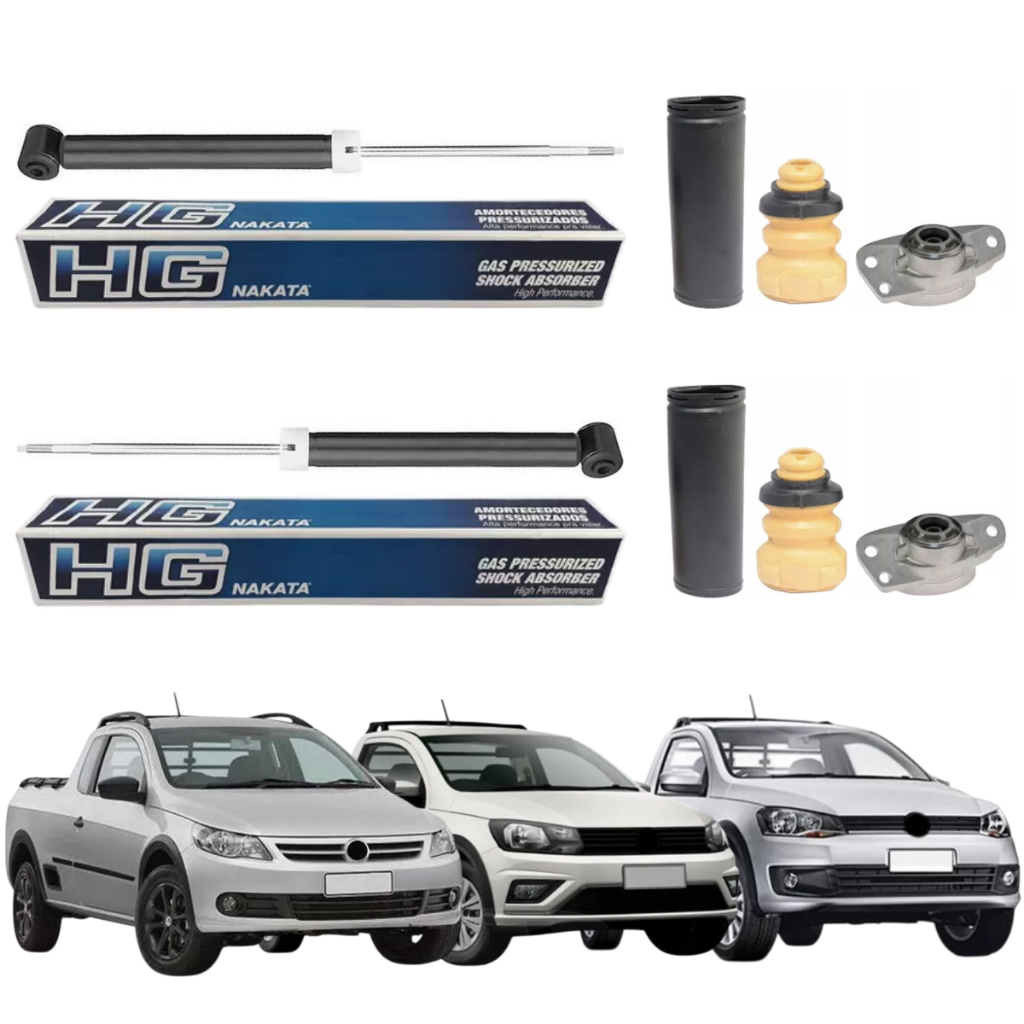 PAR AMORTECEDOR TRASEIRO SAVEIRO G5 G6 G7 2008 A 2025 NAKATA + KIT