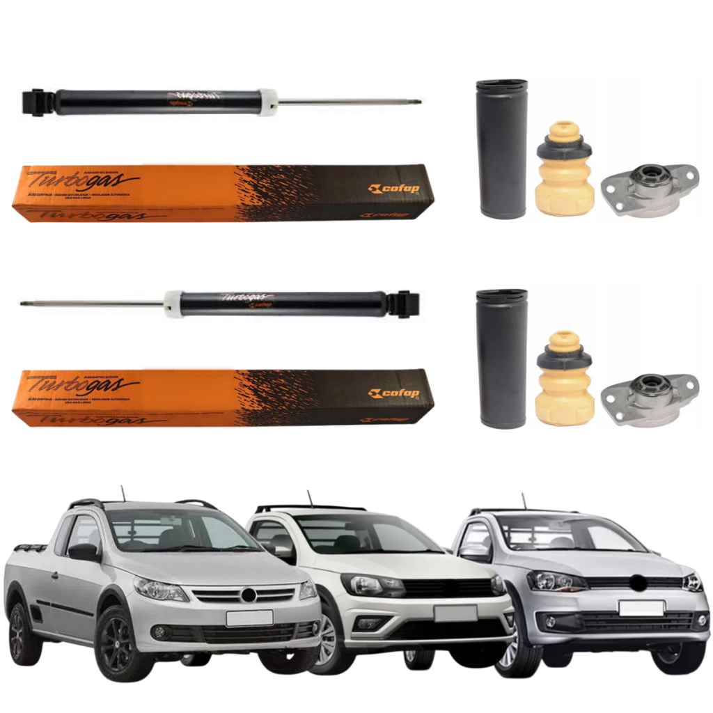 PAR AMORTECEDOR TRASEIRO SAVEIRO G5 G6 G7 2008 A 2025 COFAP + KIT