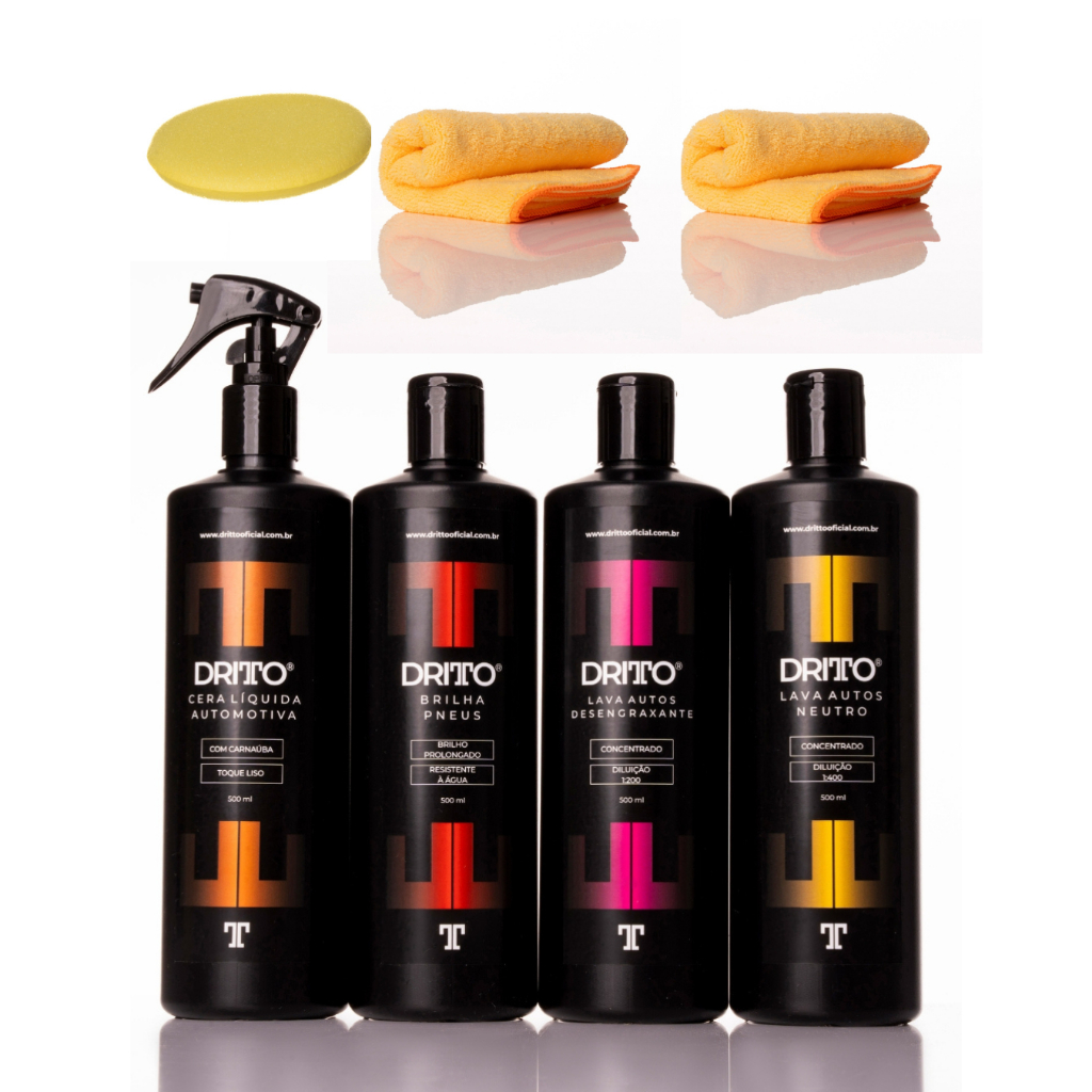 Lavagem Profissional Detailer Dritto - shampoo automotivo pré-lavagem, lavagem, cera, pretinho