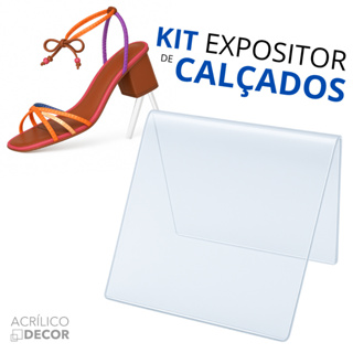 Kit Expositor de Vitrine para Calçados - Suporte para Sapato, Sandália - Display de Tênis em Oferta na Shopee