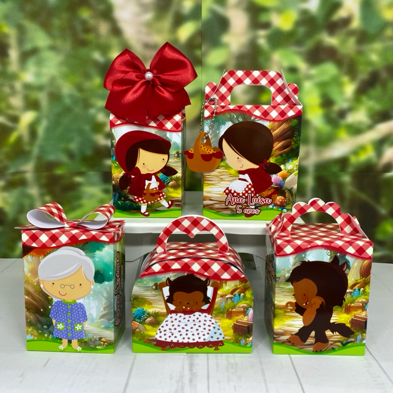 Caixinhas personalizados lembrancinhas aniversário Kit festa  chapeuzinho vermelho
