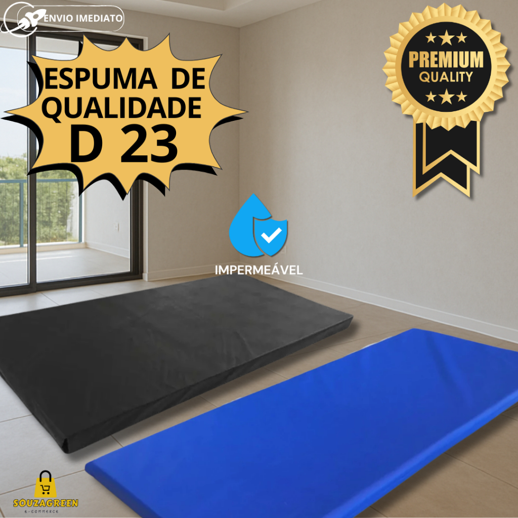 Colchonete Premium Impermeável  90 x 40 x 03 D23 Academia Escola Yoga Atividades Físicas