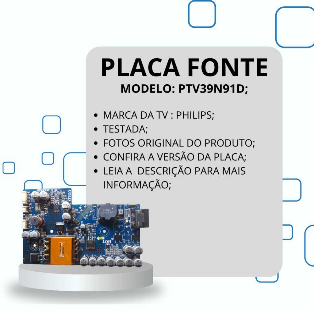 PLACA FONTE PTV39N91D LED TV PHILIPS