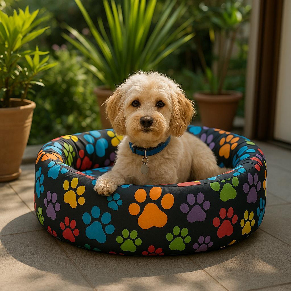 Cama Caminha Pet para Cachorro ou Gato Médio 50cm x 50cm Lavável Redonda