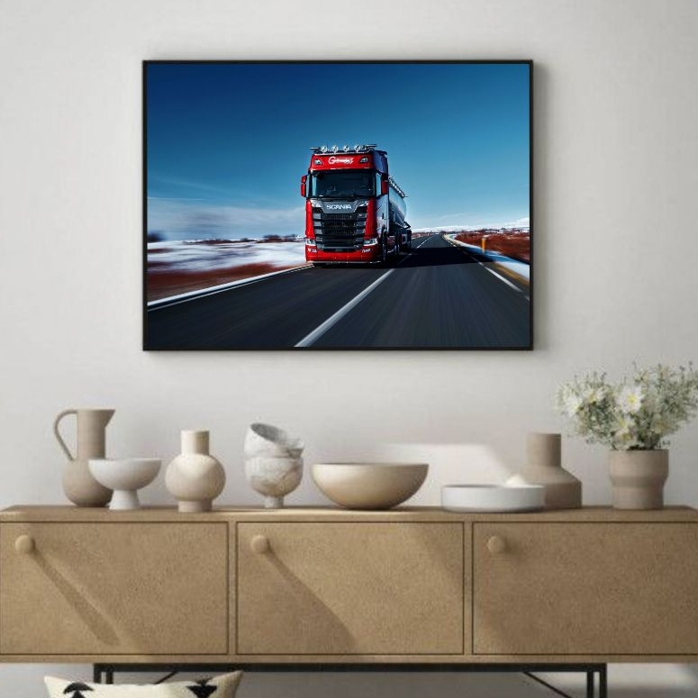 Quadro Decorativo Caminhões Scania Volvo Daf Sala Escritório 70x50