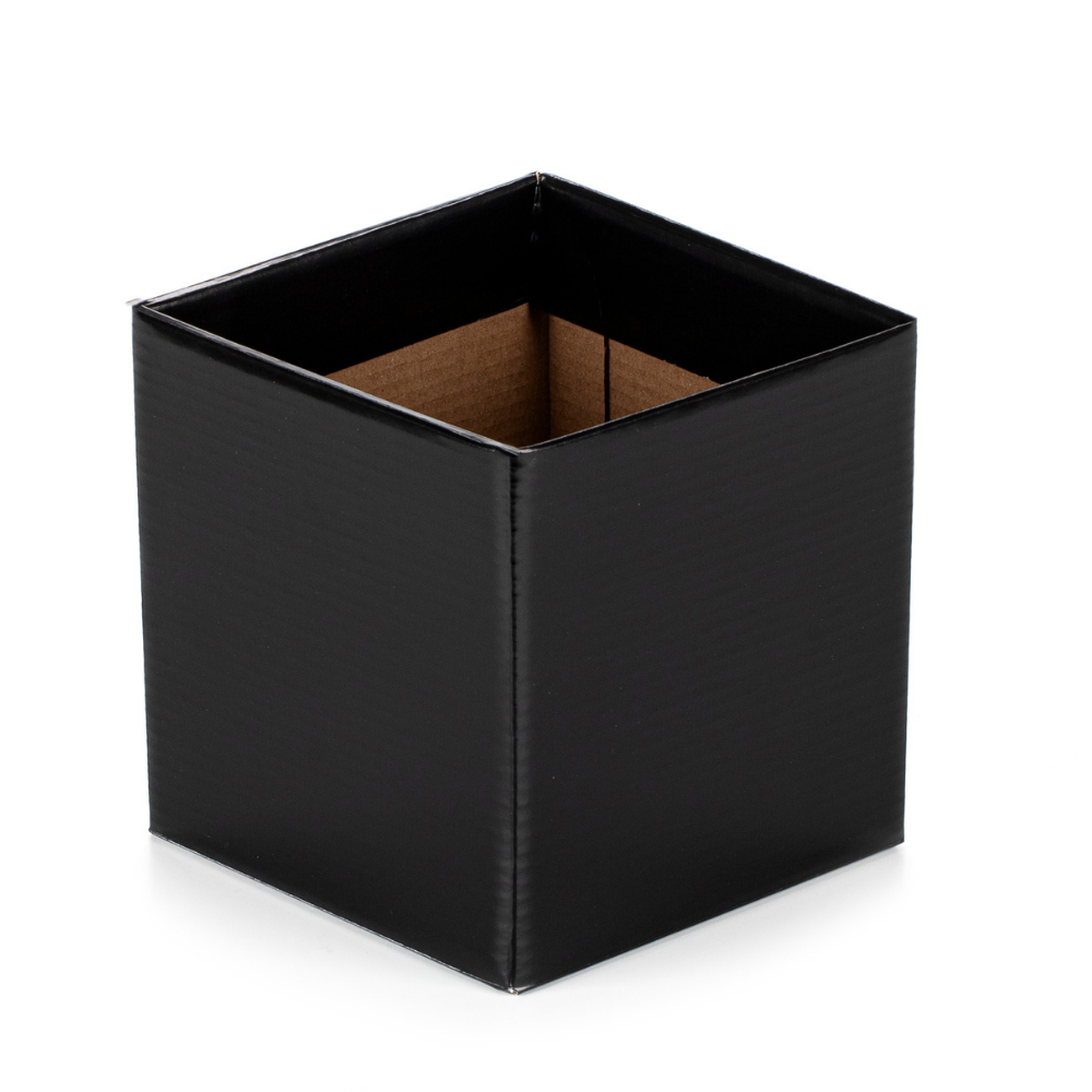 Cachepot Quadrado Grande Para Flores Preto (05 unidades)