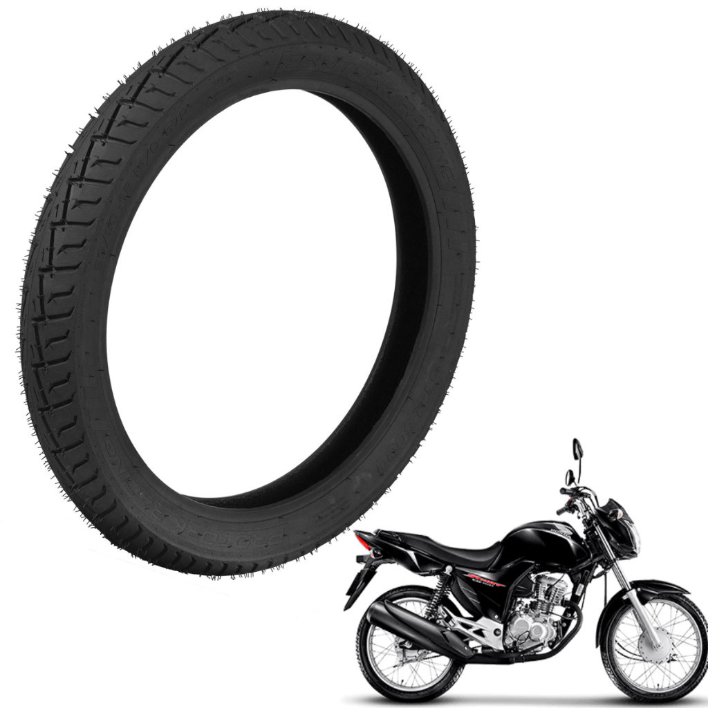 Pneu Traseiro 90/90-18 Pro Tork Str8000 Titan Fan Start YBR Factor Fazer Dafra Speed 125 150 160