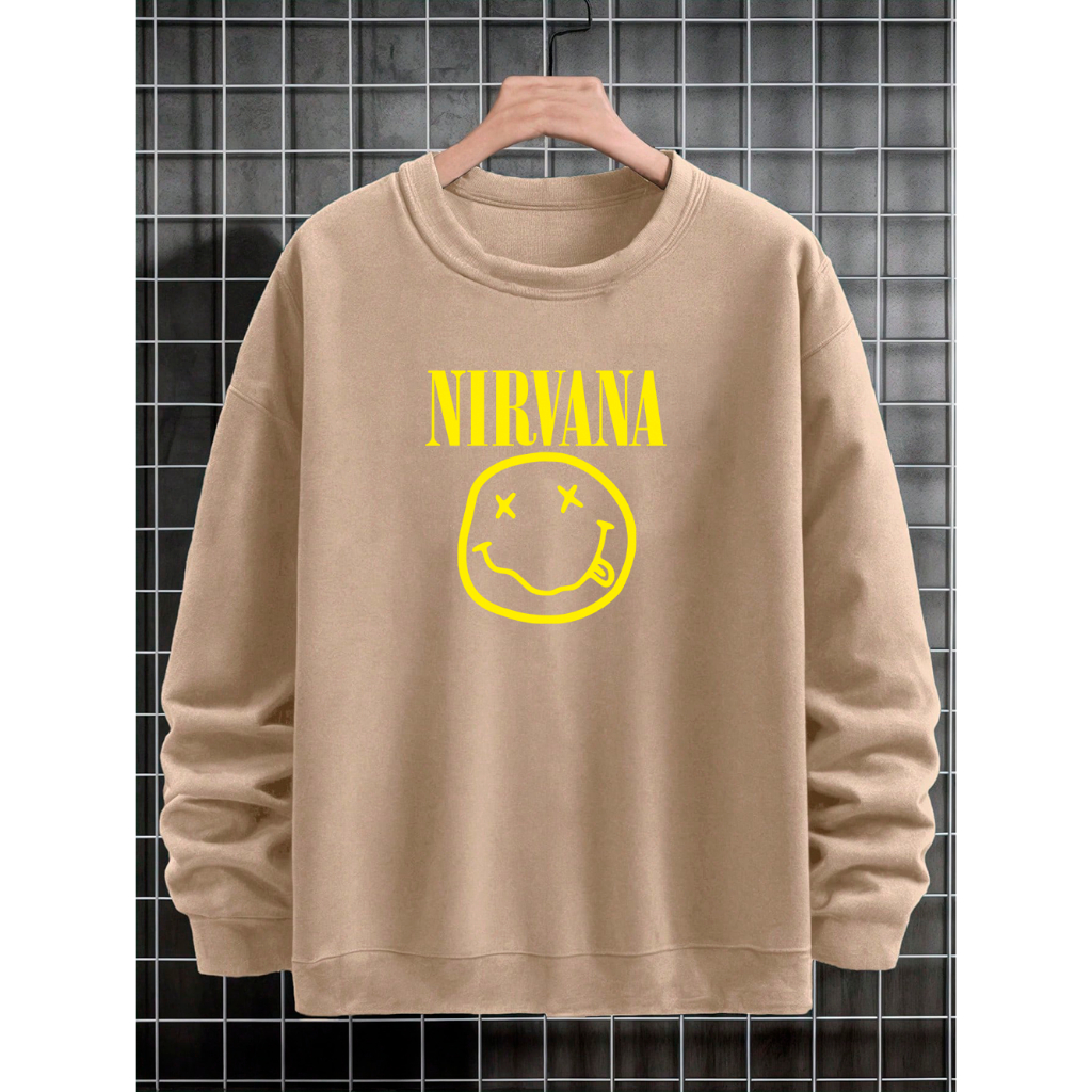 Blusa De Frio Basico Careca Casaco Feminino e Masculino Flanelado Moletom Gola Redonda Unissex Nirvana