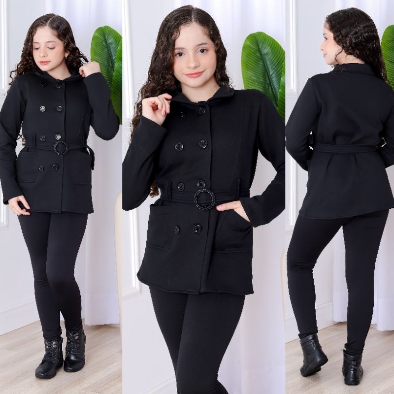 CASACO SOBRETUDO INFANTO JUVENIL MOLETOM em Oferta na Shopee